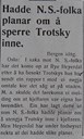 Trotskij-saka. Notis i Firda Tidend 14.08.1936. NS-folk tok seg ulovleg inn i husværet til Trotskij, 6. august 1936.