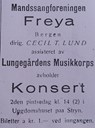 ds «Nordfjord 1» på pinsetur 1932. Annonse om konsert i avisa «Fjordingen», Stryn.