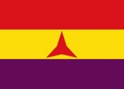 Martin Schei. Flagget til Dei internasjonale brigadane i Den spanske borgarkrigen 1936-1939.