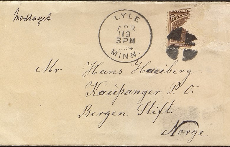 Brevet Gunhild sende til Hans K. Heiberg