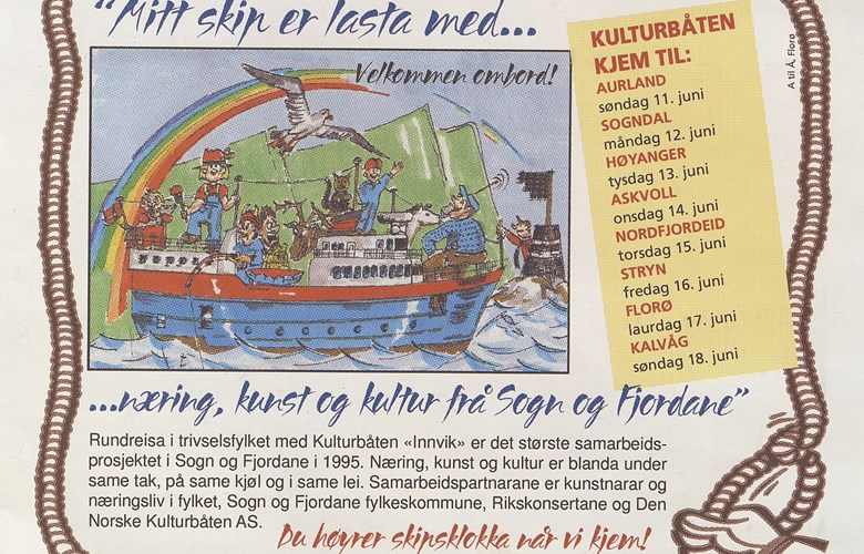 Brosjyre frå arkivet etter Kulturbåten Innvik