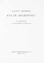 Faksimile av boka <i>Kva er målreising?</i> Samling av artiklar og talar av Gustav Indrebø.