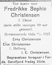 Dødsannonse i avisa Firda, 23.11.1927.
