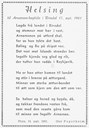 Reisinga av Ingolv Arnarson-minnesmerket inspirerte fleire til å skriva dikt. Somme vart opplesne og somme kom på trykk i lokalaviser. Dette stod i Florø-avisa <i>Firda Folkeblad</i> 18. september 1961. Det er signert Olav Fagerheim.