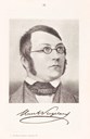 Portrett av Henrik Wergeland med namnetrekket hans som illustrasjon i stykket "Henrik Wergeland og diktningen hans."