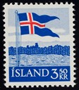 Det islandske flagget på frimerke, utgåve 1958.