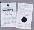 Fyrste sida på løyvebrevet, signert kongen, Haakon VII.