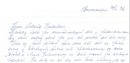 Starten på eit brev til Aslaug Fredriksen.