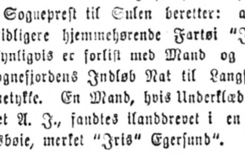 Soknepresten i Solund: Merknad i innførsle i ministerialprotokoll, «døde og begravede», april 1891.