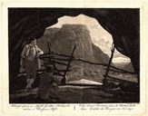 Reproduksjon av målaren Johannes Flintoe sitt verk 'Utsigt ifrån en Fjäll-Grotta i Urlandsdalen i Bergens Stift'.
 
