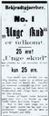 Kunngjering i <i>Fjordenes Blad</i>, Nordfjordeid, 10. november 1893, om at første nummeret av <i>Unge Skud</i> er kome ut.