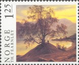 I 1972 gav Postverket ut to norsk  målarkunst-frimerke. Det eine har Fearnley si Slindebjørk frå 1839 som motiv. 
