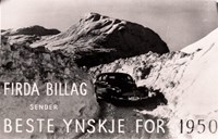 Julekort frå Firda Billag i 1949 med motiv frå Rørvikfjellet. 
