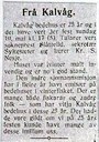 Notis i Fjordenes Tidende, 05.05.1936 om markering av Kalvåg bedehus – 25 år.