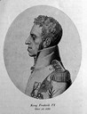 <p>Fredrik VI (1768-1839), konge i Danmark &ndash; Noreg i &aring;ra 1808 &ndash; 1814. Avstod Noreg til kongen av Sverige i Kielfreden 14. januar 1814.</p>