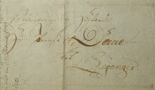 <p>Framside&nbsp;av brev til soknepresten i Leikanger 1814: &laquo;Vel&aelig;rv&aelig;rdige og H&oslash;yl&aelig;rde Provst Daae til Leganger&raquo;</p>