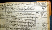 Side i kyrkjeboka for Sogndal presetegjeld 1814. På dato 18. mars (markert) står innført om bededagen og eidsavlegginga.