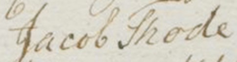 Jacob Thode sin signatur. Sokneprest i Vik i 1814.