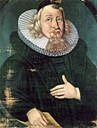 Sokneprest Peder J. Finde (1610-1691), den rikaste mannen i Førde, gav altertavla til kyrkja i 1643.  
 
