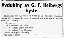 Avdukinga 26. august 1951. Annonse i Sogn Folkeblad.
