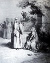 Rebekka ved brønnen, 1. Mos. 24. (Gustave Dore: Bibelen i billeder, John Griegs forlag )