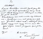 Kopi av helsinga frå kommunestyret i Lavik til Stortinget i juni 1905. 