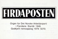 Annonse i <i>Sogn og Fjordane Arbeidarparti 1920-80.</i> 1980.