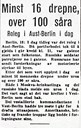 Notis i Høyanger Folkeblad 18.06.1953.