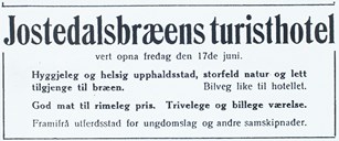 Annonse i Sogns Tidend, juni 1932.