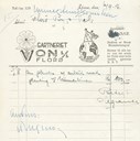 Faksimile av rekning frå gartneriet Von L/L, Florø, til Minnesteinkomiteen, for planter og gartnararbeid ved minnesteinen 3. august 1946, kort tid før avdukinga.