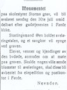 Notis i Fjordabladet, Nordfjordeid, 11. juli 1922, underskriven "nevnden". Diverre manglar arkivet etter denne, ei minnesteinnemnd.