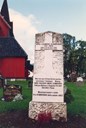 Minnesteinen på grava til Anna Cathrine Schreuder på kyrkjegarden ved Stedje kyrkje. Han vart reist og avduka i 1927. 
