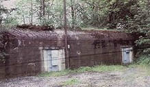 Denne solide bunkeren står ved Florø stadion ved gangvegen opp til Storåsen. Tyskarane innreia den som sanitetsbunker der dei kunne pleie skadde soldatar.

