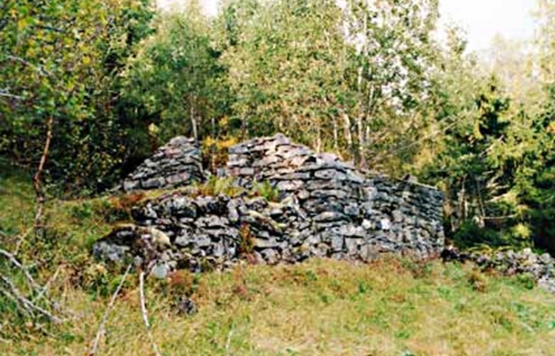 Gardfjøsen på Mannset ligg i skiftet mellom innmarka og utmarka. Fjøsen er ein del av steingarden mot utmarka som går ned frå hjørnet lengst søraust (til høgre), og ut frå hjørnet i sørvest (til venstre).