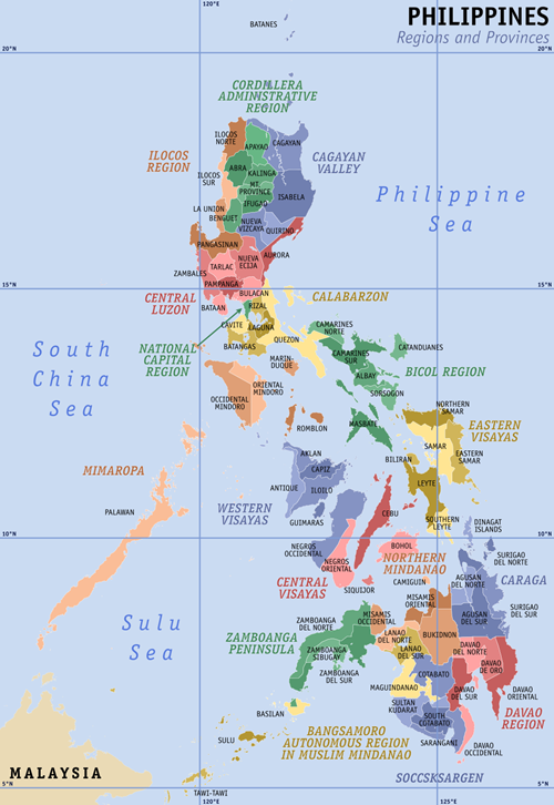 Kart over Filippinane.