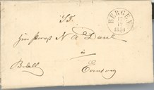 Sogn Folkemuseum har ei samling private brev etter Niels Dahl. Dette, poststempla i Bergen 17.12.1850, er frå ein bror busett i Bergen.