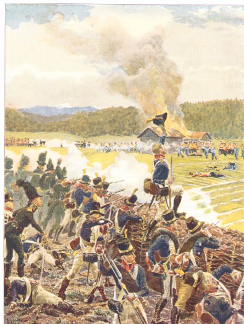 Illustrasjon av kampen om den svenske stillingen.