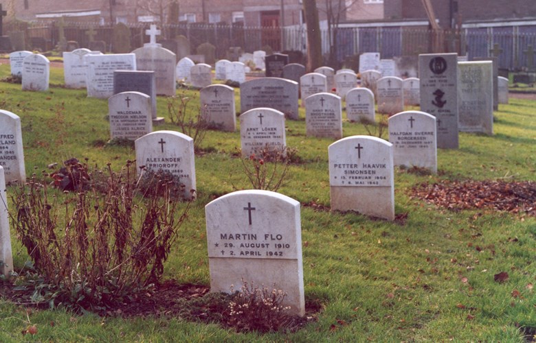 The Norwegian Section på den store gravstaden på Shooters Hill, Greenwich, London. Gravstaden høyrer til den norske sjømannskyrkja i Rotherhith, London.