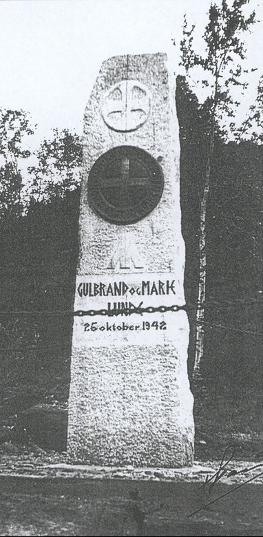 Bilete av minnesteinen over Gulbrand i Romsdal.
