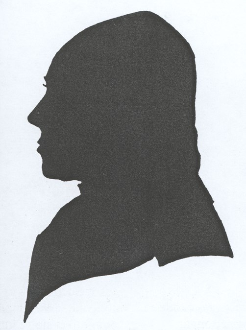 Silhuett-portrett av Claus Frimann.