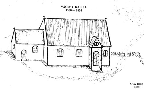 Teikning av Kapellneset frå eit hefte, laga av Vilhelm Barmen og Olav Berg (teiknaren).