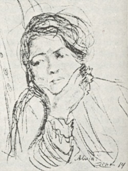 Teikning av Alma I.B. Fahlstrøm.
