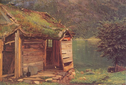 Målarstykket "Fra Sognefjorden" av Amaldus Nielsen.