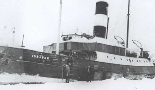 Bilete av isbrytaren "Isbjørn."