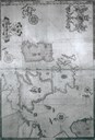 Kart som viser seilasen til den spanske armada, med markering av forlis. To vrakmarkeringar utanfor Bergen.