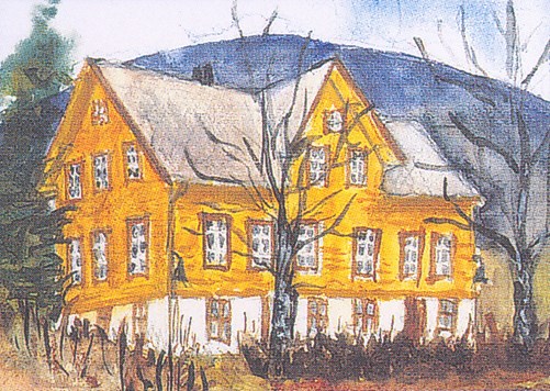 Måleri av Jølster Sparebank kring 1912.