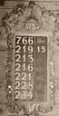 Salmenummertavla frå 1775 er mellom dei få interessante nummertavlene som er tekne vare på i dei gamle kyrkjene våre. Nummertavla er i rokokko og er både kuriøs og praktisk. Ho er utstyrt med lampettar akkurat som spegellampettane i rokokkotida.
